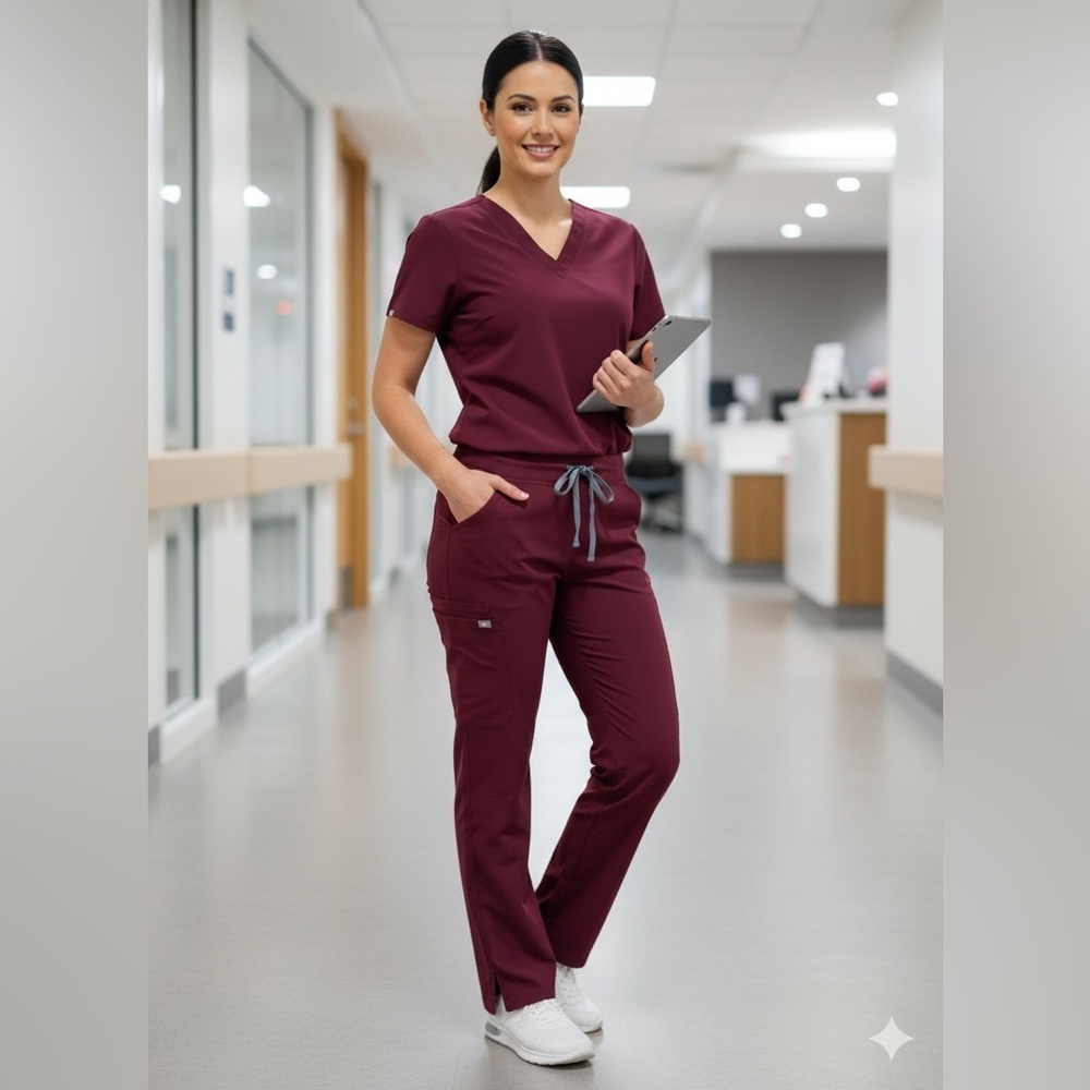 Figs Burgundy Technical Collection Women’s Scrub Pants size M